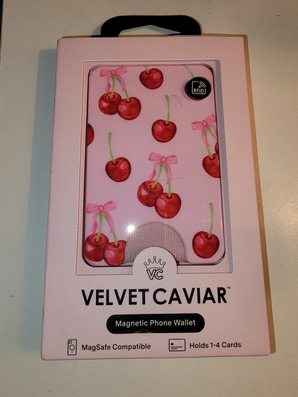 Velvet Caviar Pink Cherries,  MagSafe Phone Wallet